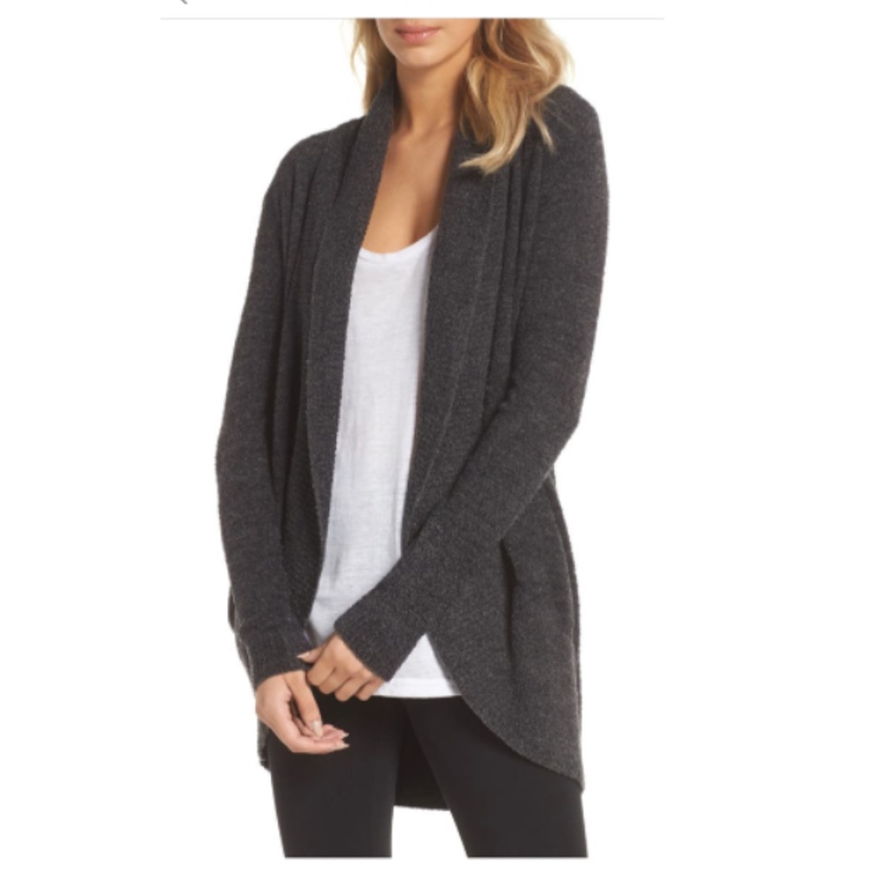 Barefoot Dreams Cozy Chic Lite Circle Cardigan, XS/S, Charcoal Grey